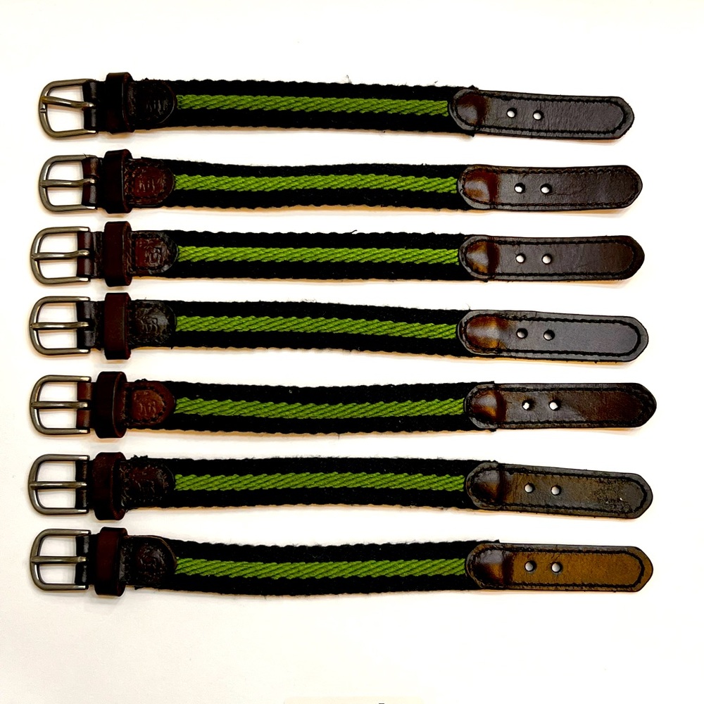 Abercrombie & Fitch Blue/Green Fabric Bracelet w/Leather Accents & Metal Buckle